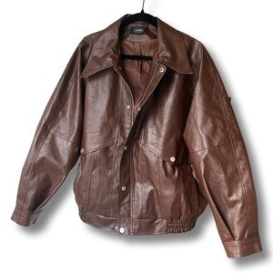 Brown faux leather jacket